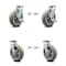 Service Caster 8 Inch Thermoplastic Rubber Caster Set with Ball Bearings 4 Swivel Lock 2 Brake SCC-30CS820-TPRBF-TLB-BSL-2-BSL-2 - alternate 1